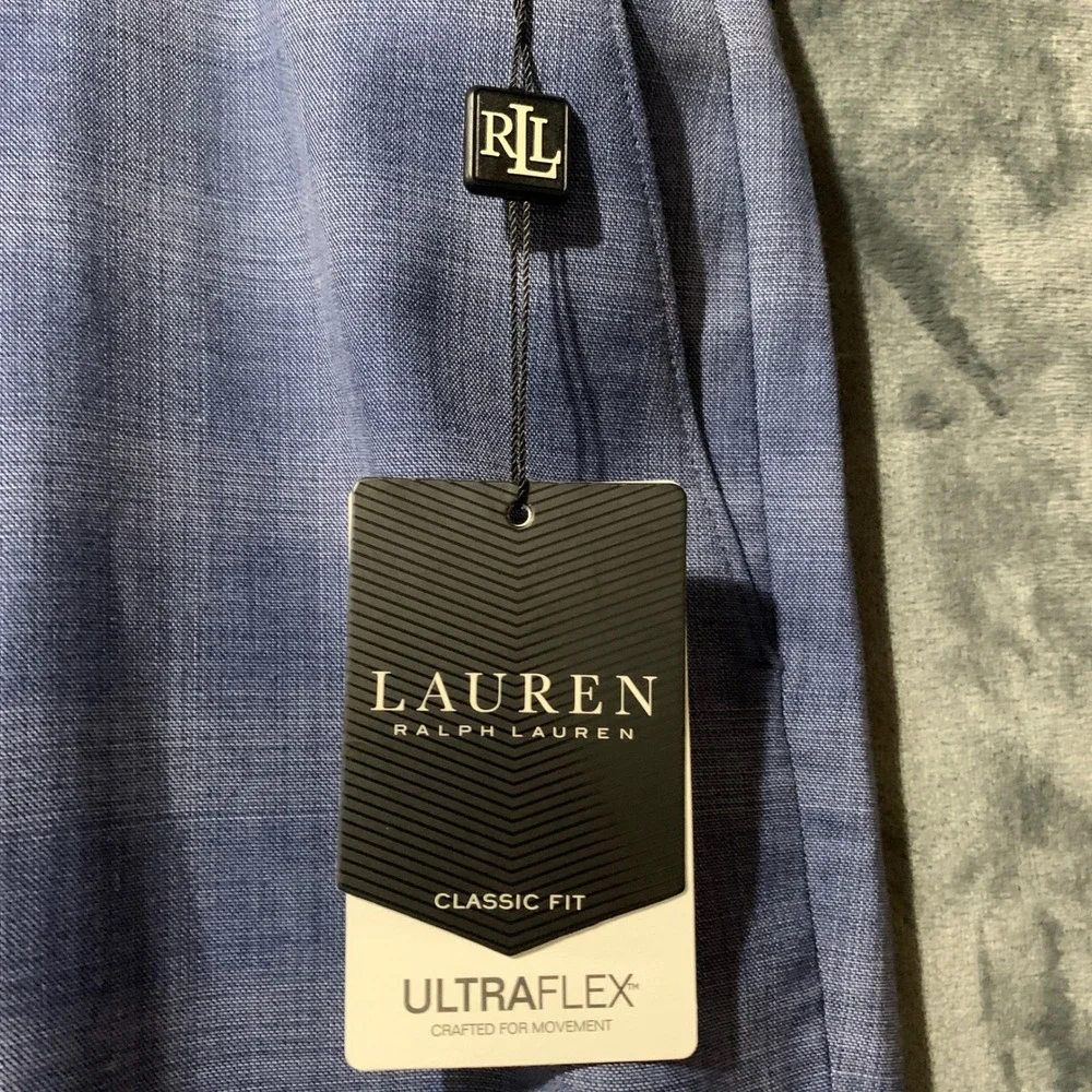 Lauren Ralph Lauren Mens Ultraflex Blue Plaid Suit Trousers Edgewood 42W x 32L